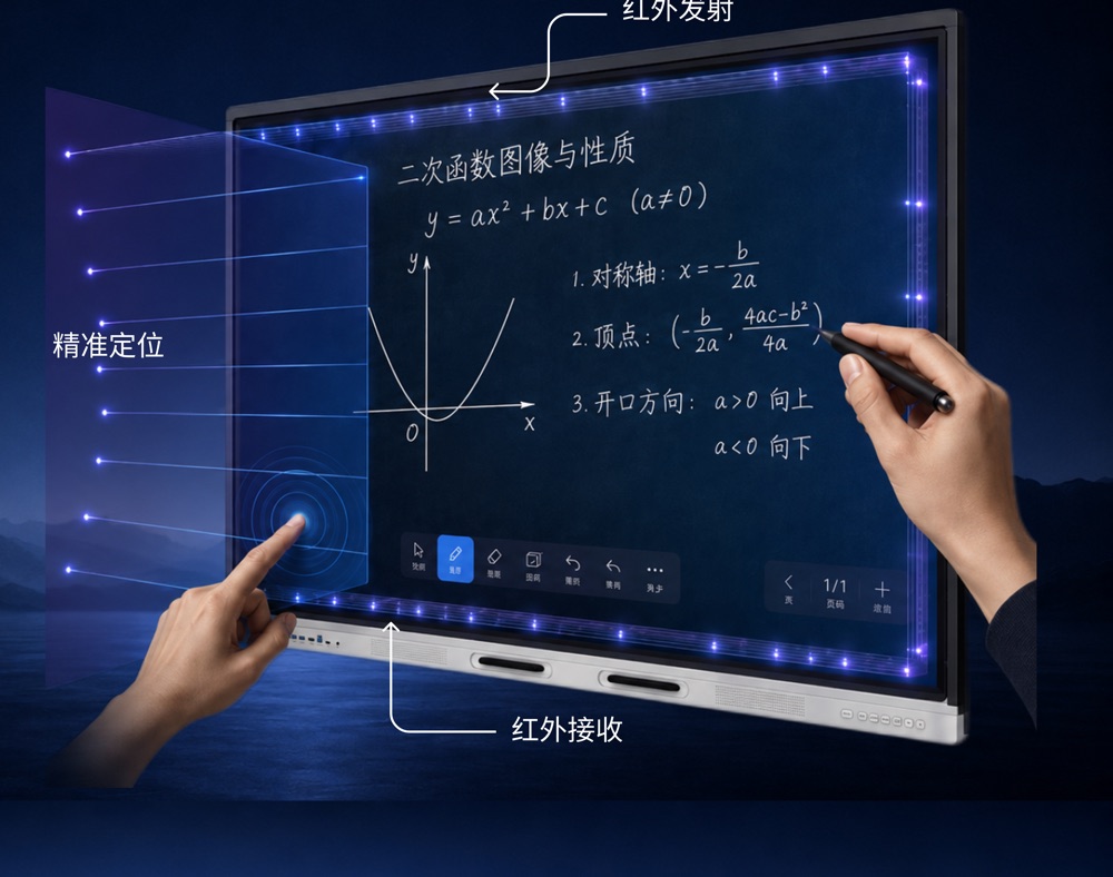 教学平板红外触控和书写示意